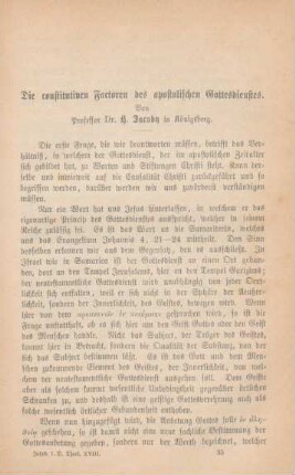 539-583 Die constitutiven Factoren des apostolischen Gottesdienstes
