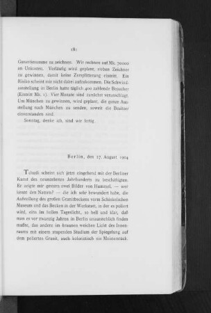 Berlin, den 27. August 1904