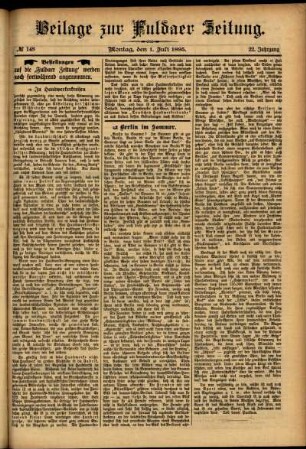 Zweite Ausgabe vom Montag, den 01. Juli 1895.