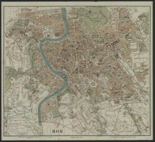 Stadtplan von Rom, 1:8 800, Druck, 1890