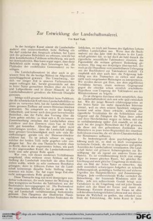 Zur Entwicklung der Landschaftsmalerei, 1