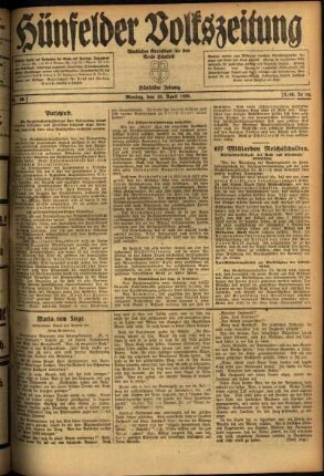 Ausgabe vom Montag, den 19. April 1920.