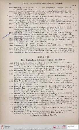 Anhang: Die deutschen Ostseeprovinzen Russlands (Nr. 5406 - 5487)