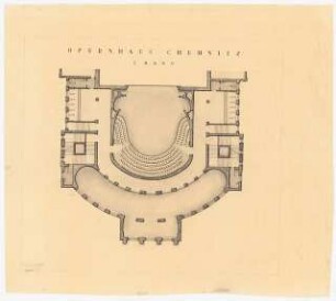 Opernhaus, Chemnitz Wiederaufbau: Grundriss 2. Rang 1:100