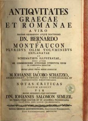 Antiqvitates Graecae et Romanae
