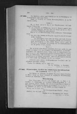 Bekanntmachung, betreffend die Zollabfertigung von wollenen Tuch- und Zeugwaaren.