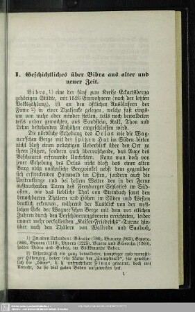 I. Geschichtliches über Bibra aus alter und neuer Zeit