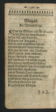 Abigail die Vernünftige.