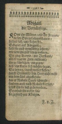 Abigail die Vernünftige.