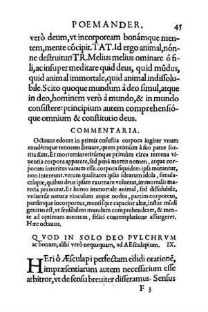 Quod In Solo Deo Pulchrum ac bonum, alibi vero nequaquam, ad AEsculapium. IX.