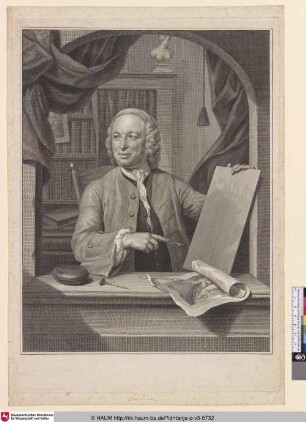 [Piet. Tanjé, vor ihm ein Abdruck seines Stiches der Lukretia; Piet. Tanjé, a print of his Lucretia before him]