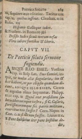 Capvt VII De Poeticis soluto sermone fugiendis.