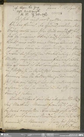 Eigenh. Brief von August Wilhelm von Schlegel an Carl August Böttiger, Jena, 10.04.1797