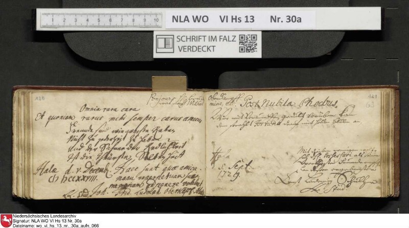 Stammbuch des U. J. Schrader aus Hannover