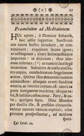 15-20, Cor Hominis Mundus, Caro, Diabolus & c. Praeambulum ad Meditationem.