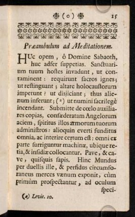 15-20, Cor Hominis Mundus, Caro, Diabolus & c. Praeambulum ad Meditationem.