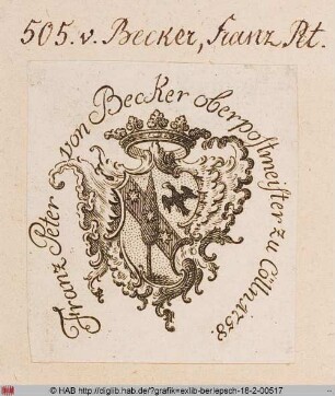 Wappen des Franz Peter von Becker