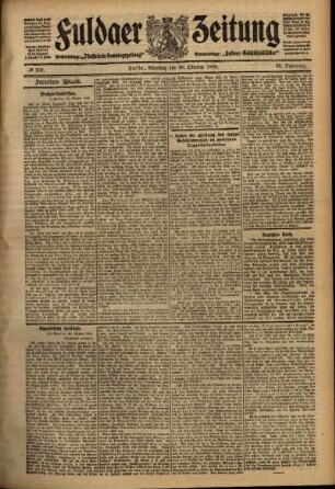 Zweite Ausgabe vom Samstag, den 30. Oktober 1909.