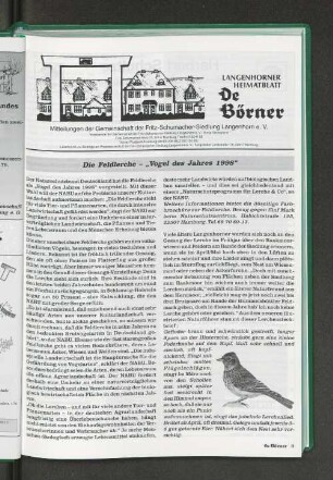 Die Feldlerche - "Vogel des Jahres 1998"