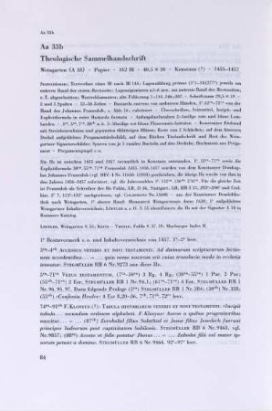 Aa 33b. Theologische Sammelhandschrift