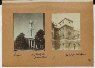 Holy Trinity Church, London. Horse Guard Barracks, London: Ansichten (aus: Skizzen- und Fotoalbum 26)