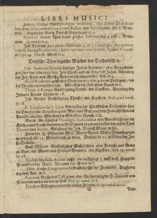 Teutsche Theologische Bücher der Catholischen.
