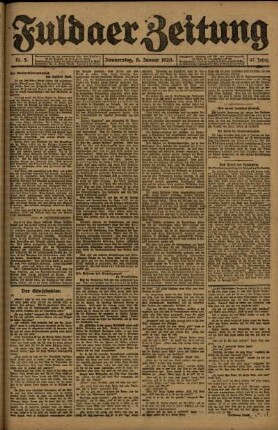 Ausgabe vom Donnerstag, den 08. Januar 1920.