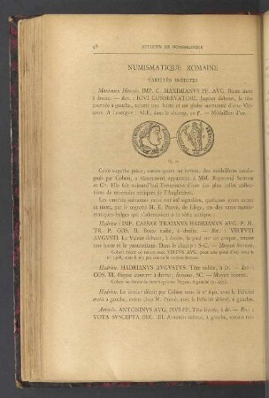 Numismatique Romaine variétés inédites