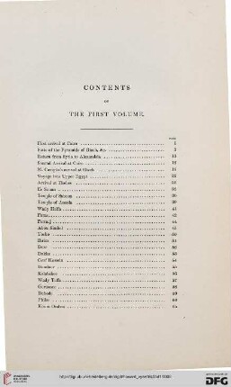 Contents of the first volume