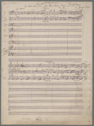 Septets, strings (3), woodwinds (3), pf, op.11, A-Dur, Fragments - BSB Mus.ms. 23190-1 : [caption title:] Septett (Musikalisches Lustspiel) // per Pforte, Violino, Viola, Vcell, Flauto, Clarinetto e Fagotto. // op. 11 // E Wolf Ferrari // 31 Dicembre Monaco // ore 5 1/2