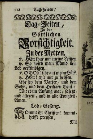 Tag-Zeiten, Zu der Göttlichen Vorsichtigkeit. - Gebett, Für die Gutthäter.