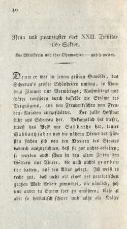 Neun und zwanzigster oder XXII. Trinitatis-Sektor