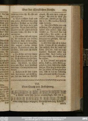 VIII. Vom Creutz und Anfechtung.