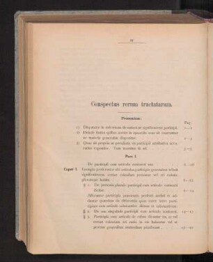 Conspectus rerum tractatarum.
