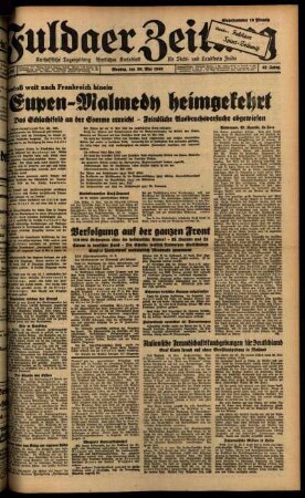 Ausgabe vom Montag, den 20. Mai 1940.
