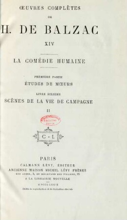 14: Œuvres complètes de H. de Balzac