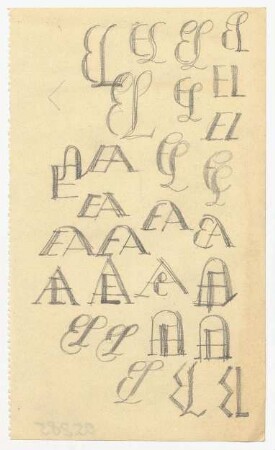 Kalligrafie- und Monogrammstudien : Studien zu den Initialen E L und E A