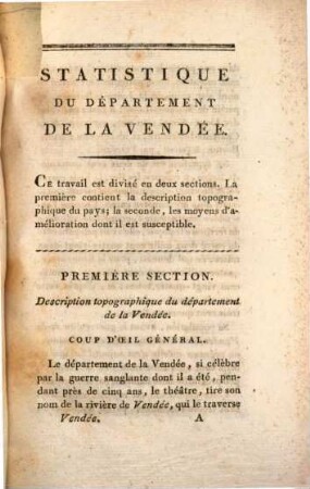 Statistique du departement de la Vendée