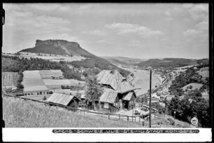 Blick auf Stadt Königstein an der Elbe mit Lilienstein