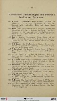 Historische Darstellungen und Portraits berühmter Personen (Nr. 603-821)