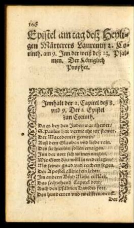 Epistel am tag deß Heyligen Märterers Laurentii ...