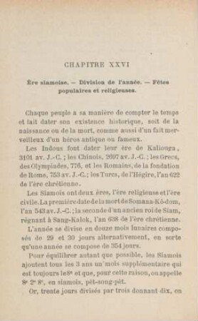 Chapitre XXVI. Ère siamoise. - Division de l'année. - Fêtes populaires et religieuses