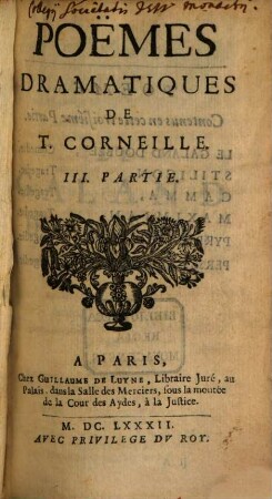 Poemes Dramatiques De T. Corneille, 3