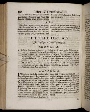 Titulus XV. De vulgari Substitutione