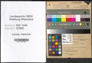 Entnazifizierung Heinrich Lenze , geb. 23.05.1887 (Verwaltungsangestellter)