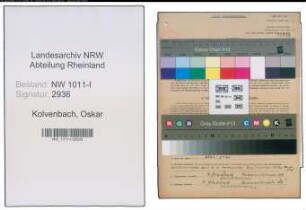 Entnazifizierung Oskar Kolvenbach , geb. 13.10.1907 (Angestellter)