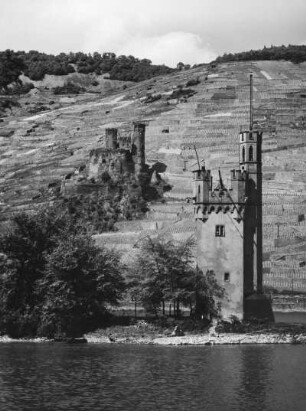 Mäuseturm bei Bingen am Rhein, erbaut im 13.Jh., 1855 neugotische Wiederherstellung, Burg Ehrenfels