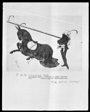 Turnier des Marx Walther von Augsburg — Abgestiegener Turnierreiter