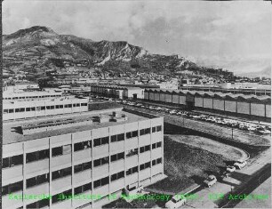 Übersichtsaufnahme des Forschungszentrums Institut Max von Laue-Paul Langevin (ILL) in Grenoble, von Westen