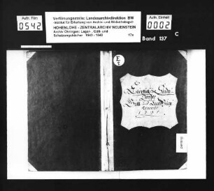 Lager- und Gültbuch über die hohenlohe-weikersheimischen Lehengüter zu Eberstal und Sindeldorf.